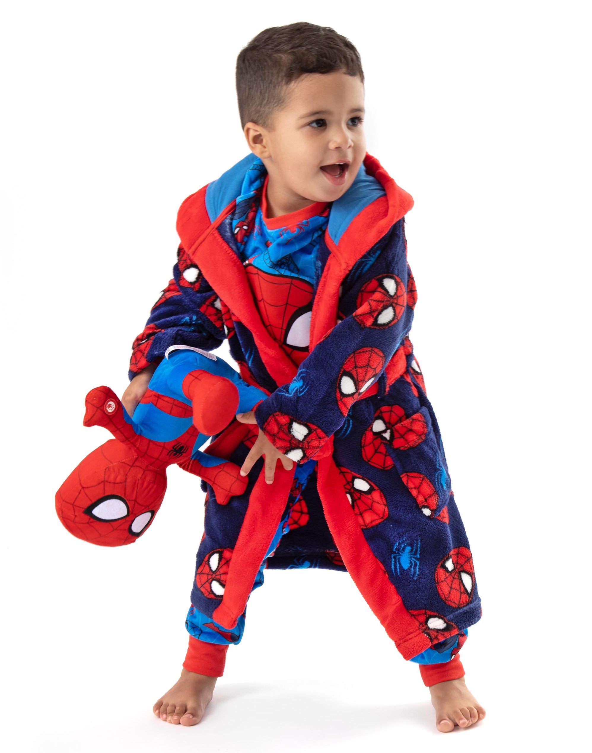Marvel SpiderMan Dressing Gown For Boys Superhero Cosplay Blue