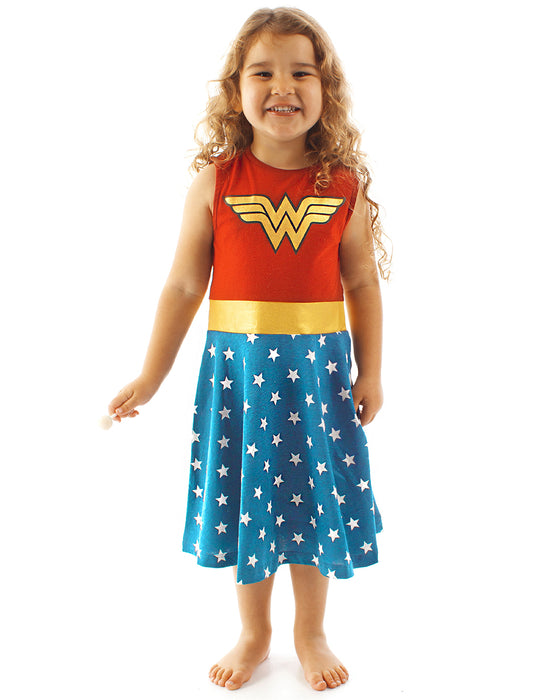 OFFICIALLY LICENSED WONDER WOMAN MERCHANDISE - This superhero skater dress for girls is 100% official DC Comics merchandise making the perfect gift for all them Wonder Woman fans! To get the most out of this product please follow all wash and care label instructions before use.