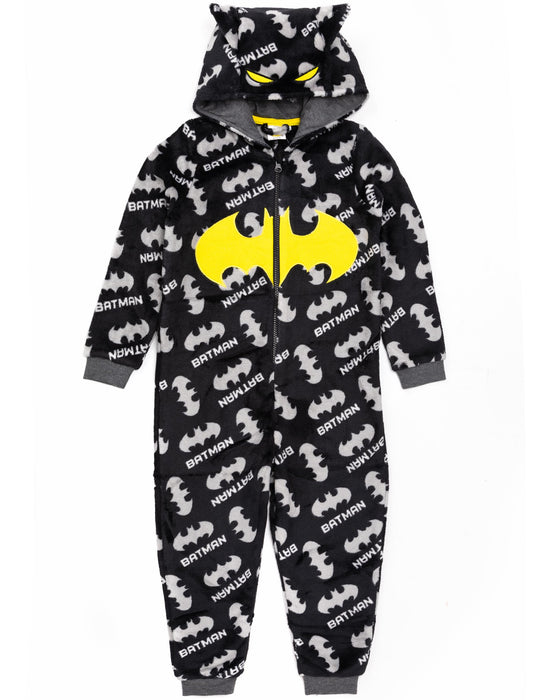 Our sleepwear jumpsuit for boys & girls is perfect for Batman fans; it comes with long sleeves, an easy to use zip and a cosy hooded neck featuring a 3D Batman face mask.