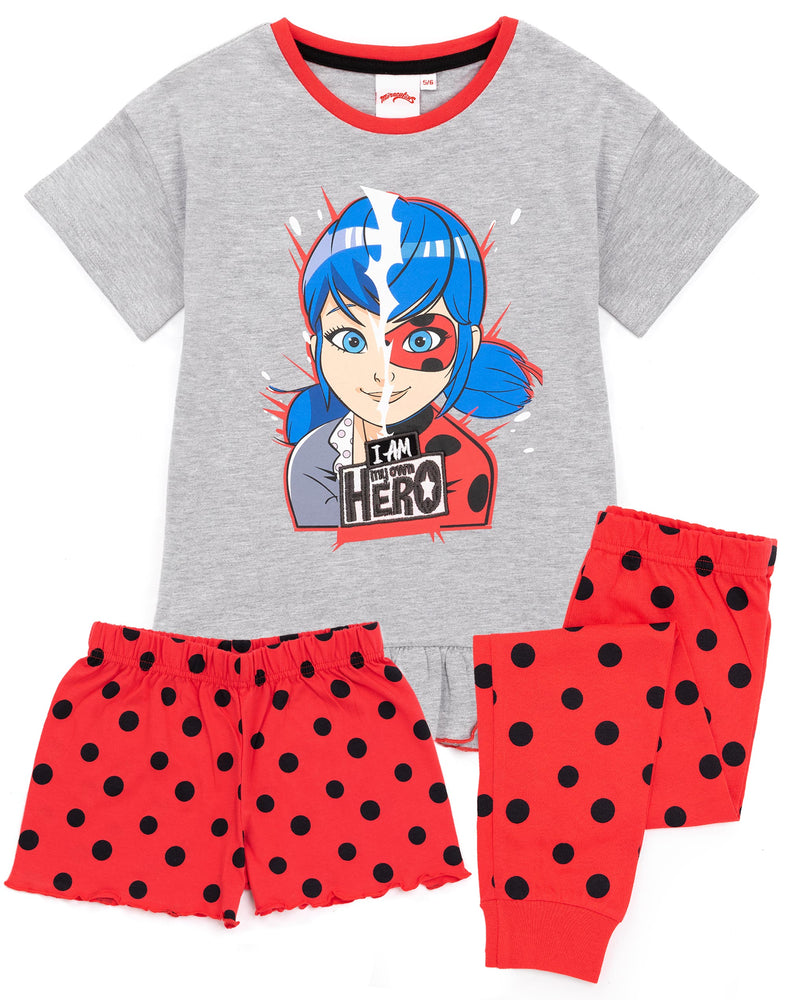 Our Ladybug costume pyjamas are available with two options of long or short bottoms that feature the popular animated superhero! If your little one’s love the webisodes or adore the Ladybug action figures then they sure will love watching the new season 4 Miraculous release whilst wearing their matching pjs!