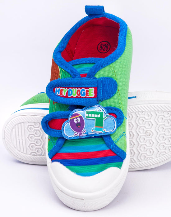 Hey Duggee Squirrel Club Green Boys Trainers Kids Canvas Shoes