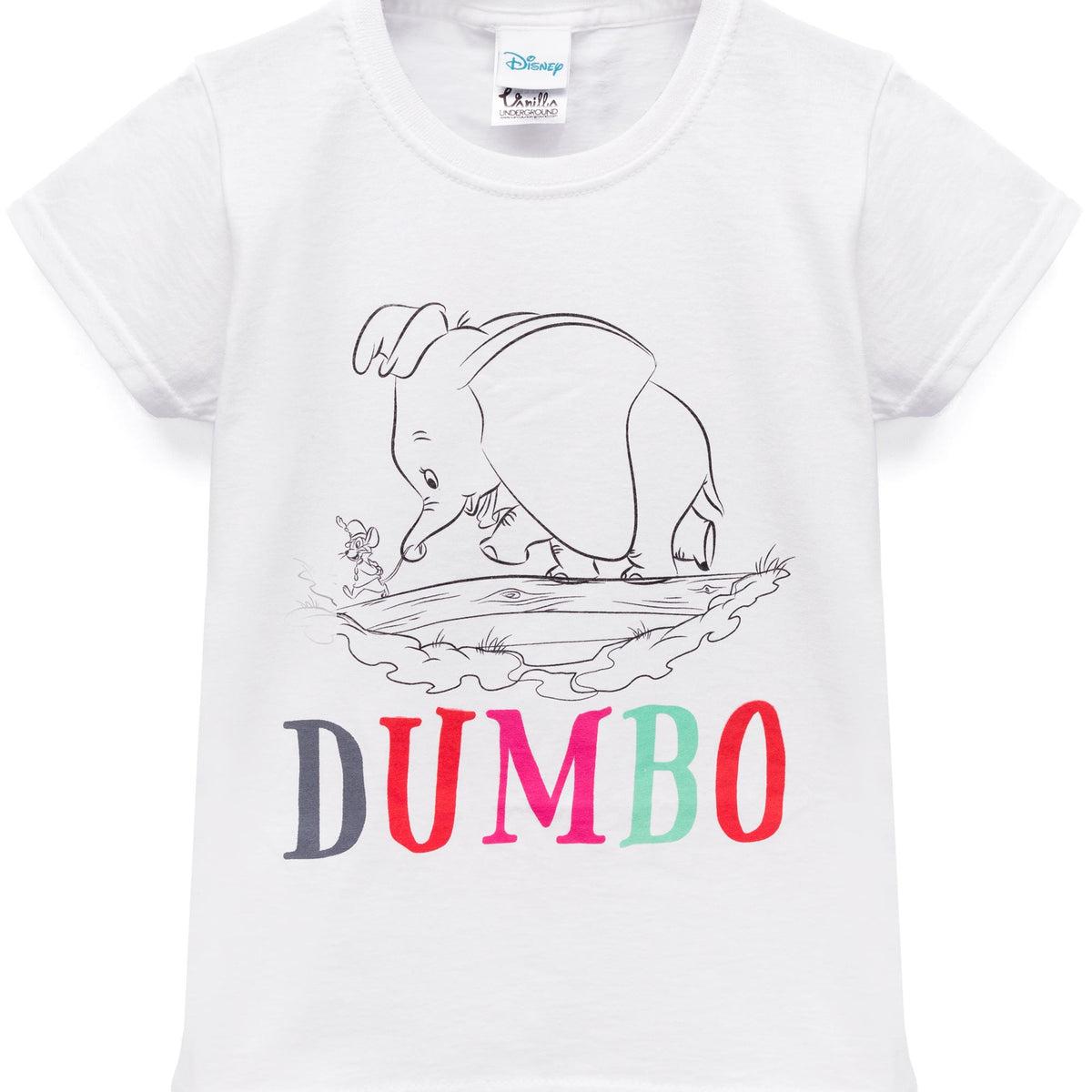 Disney Dumbo Character Sketch Girls White T-Shirt — Vanilla