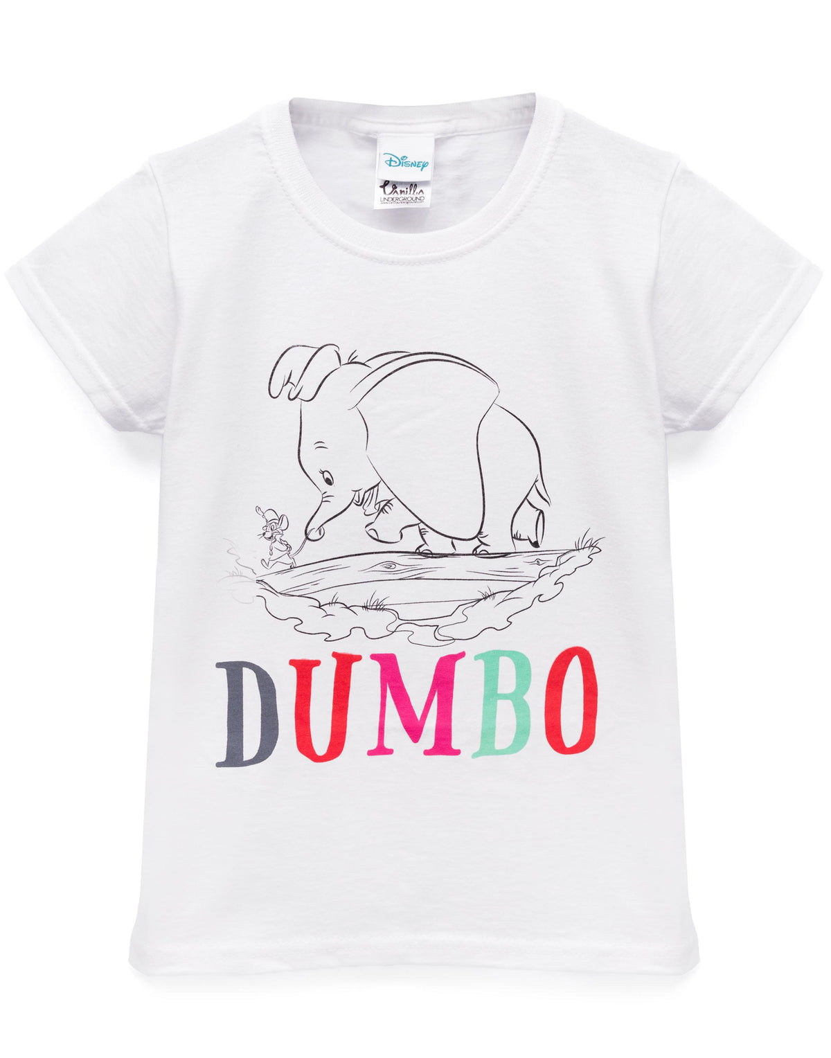 Disney Dumbo Character Sketch Girls White T-Shirt — Vanilla Underground | T-Shirts