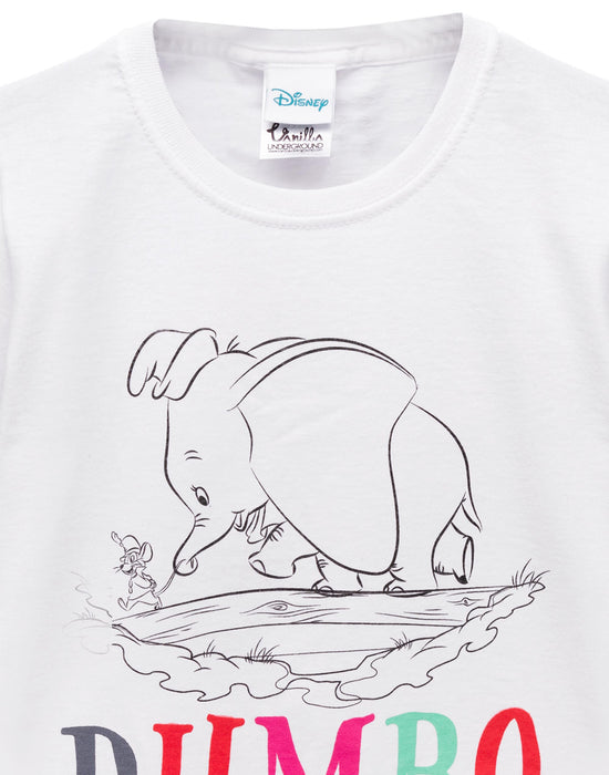 Disney Dumbo Character Sketch Girls White T-Shirt