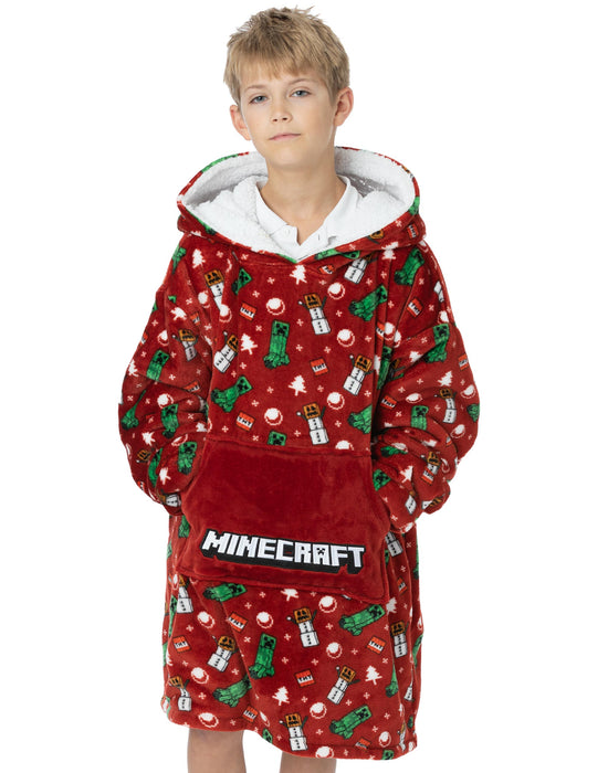 Minecraft Kids Christmas ‘VUddie’ Oversized Blanket Hoodie