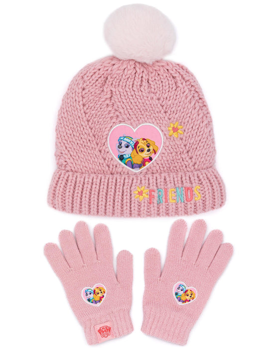 Paw Patrol Girls Knitted Hat and Glove Set