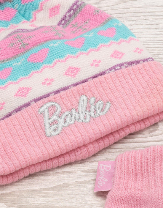 Barbie Girls Knitted Hat and Gloves Set