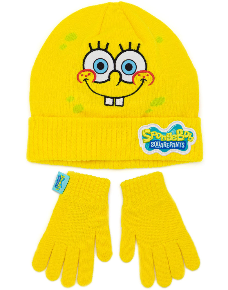 SpongeBob Kids Knitted Hat and Gloves Set