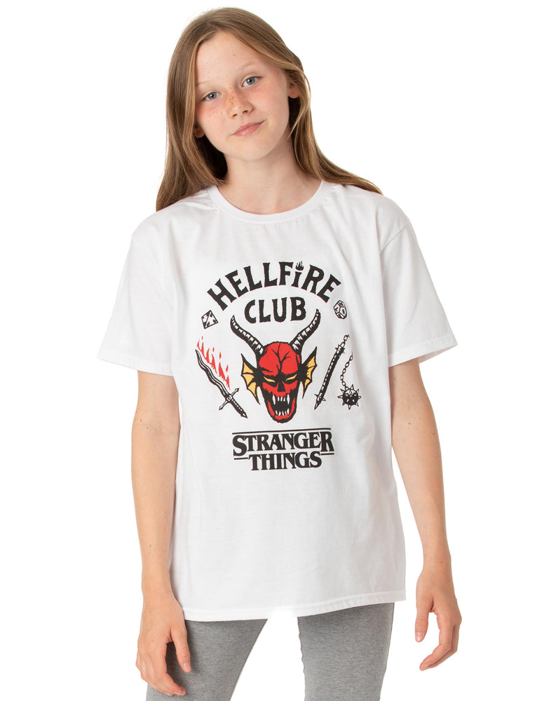 Stranger Things Hellfire Club Kids White T-Shirt