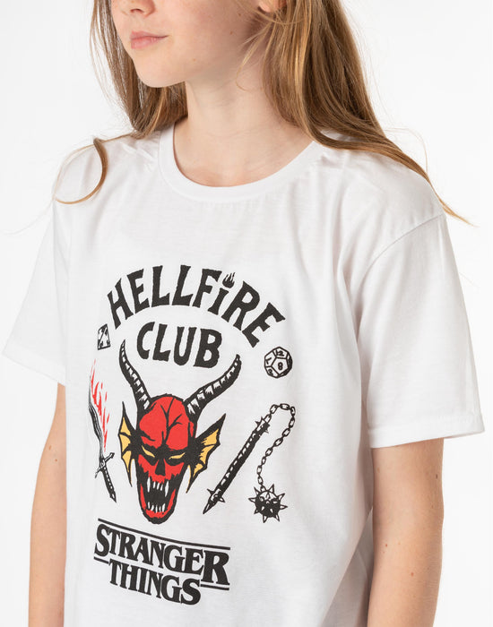 Stranger Things Hellfire Club Kids White T-Shirt