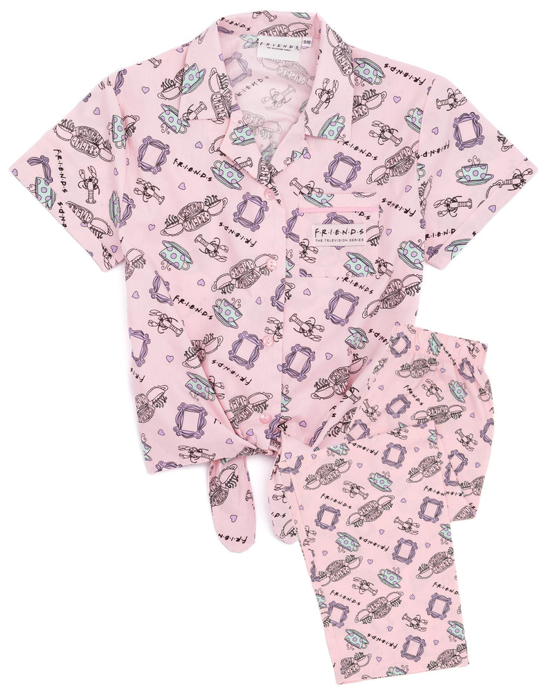 Friends Girls Pink Short Sleeve Pyjama Set