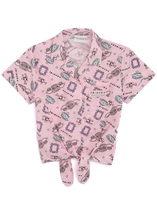 Friends Girls Pink Short Sleeve Pyjama Set