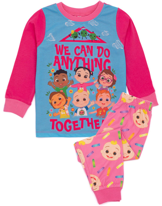 Cocomelon Pink Girls Long Sleeve Pyjama Set