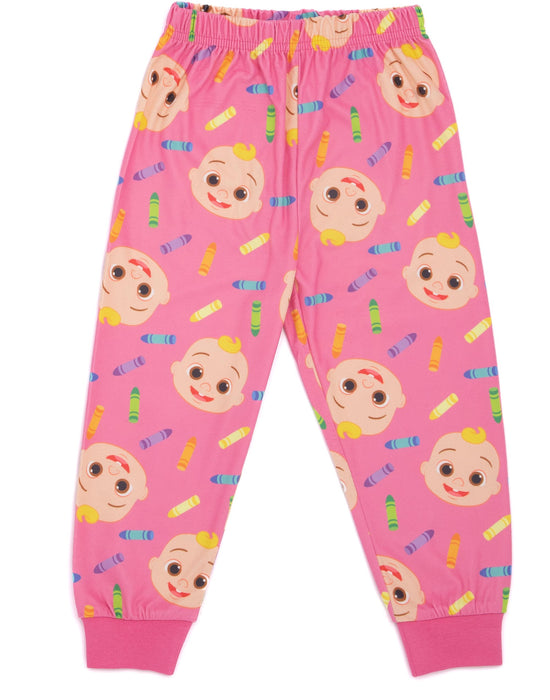 Cocomelon Pink Girls Long Sleeve Pyjama Set