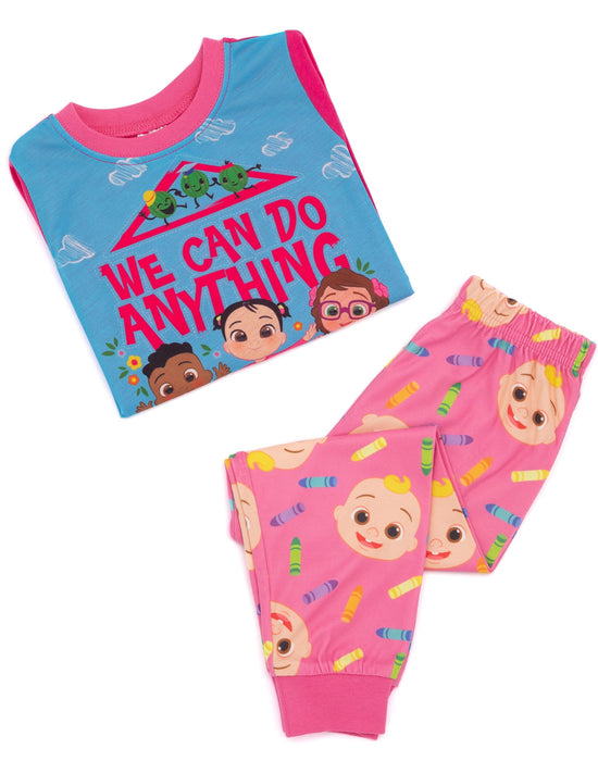 Cocomelon Pink Girls Long Sleeve Pyjama Set