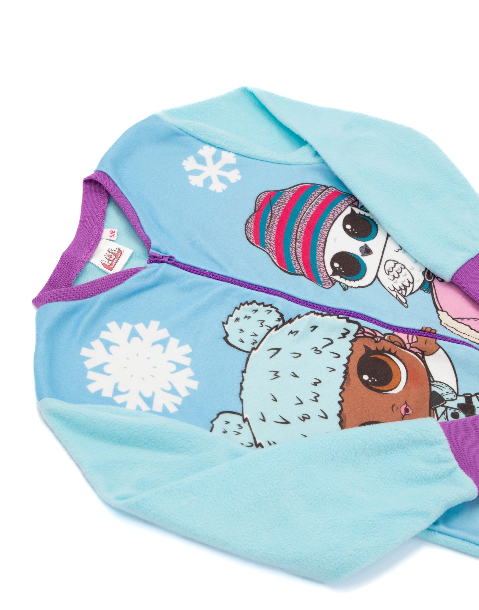 L.O.L Surprise Onesie For Girls Fleece Pajamas Kids LOL Dolls Sleepsuit Warm Pajamas All In One, Pink, 4-5 Years, Pink