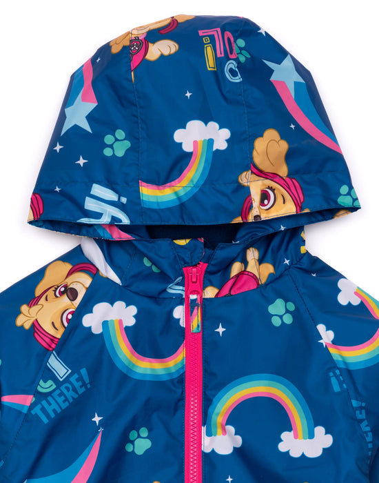 PAW Patrol Girls Navy Skye All In One Rain Coat Puddle Suit