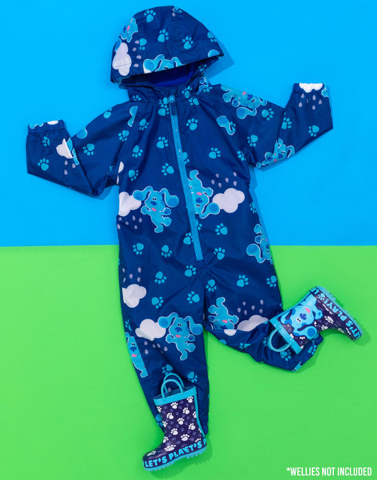 Blue's Clues & You! Kids All In One Raincoat Puddle Suit