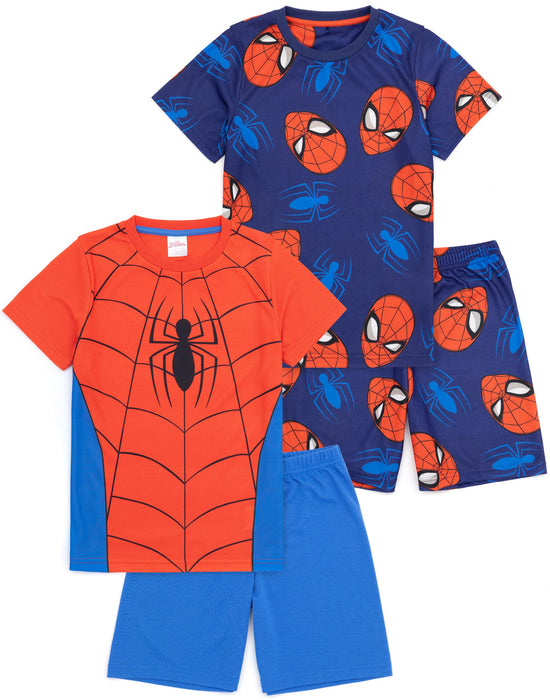 Marvel Spider-Man Boys 2 Pack T-Shirt Shorts Pyjamas