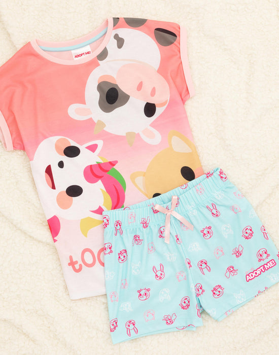 Adopt Me Kids Girls T-Shirt And Shorts Pyjamas