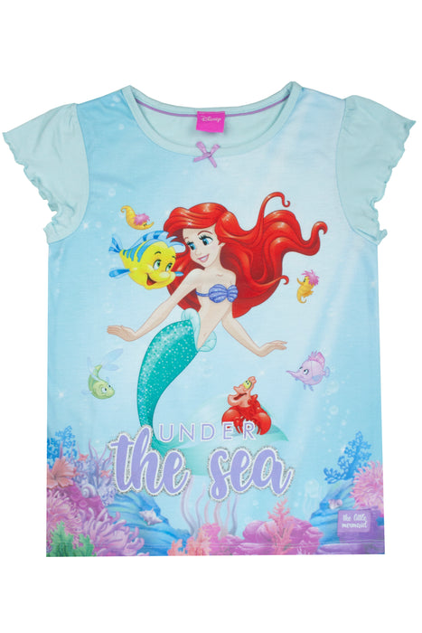 Disney The Little Mermaid Ariel Girls/Toddler Pyjama 2 Piece Shorts Set 2 - 8 Years