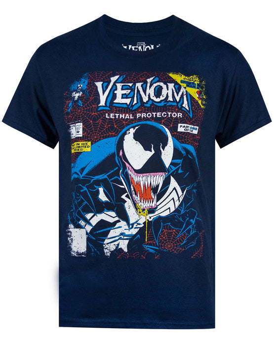 Marvel Venom Comic Cover Men's Navy T-shirt