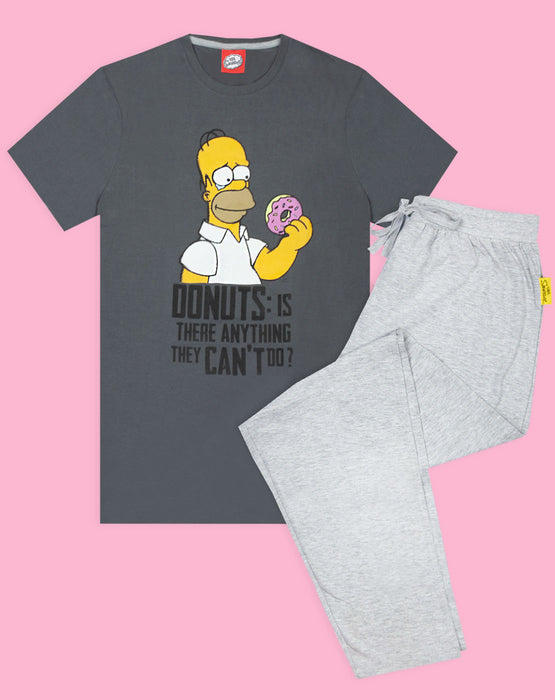 The Simpsons Men's Pyjamas Homer Donuts T-Shirt Lounge Pants