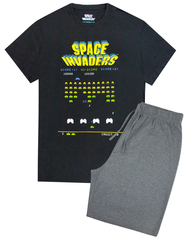 Space Invaders Retro Gaming Men's Pyjamas Shorts Lounge Set