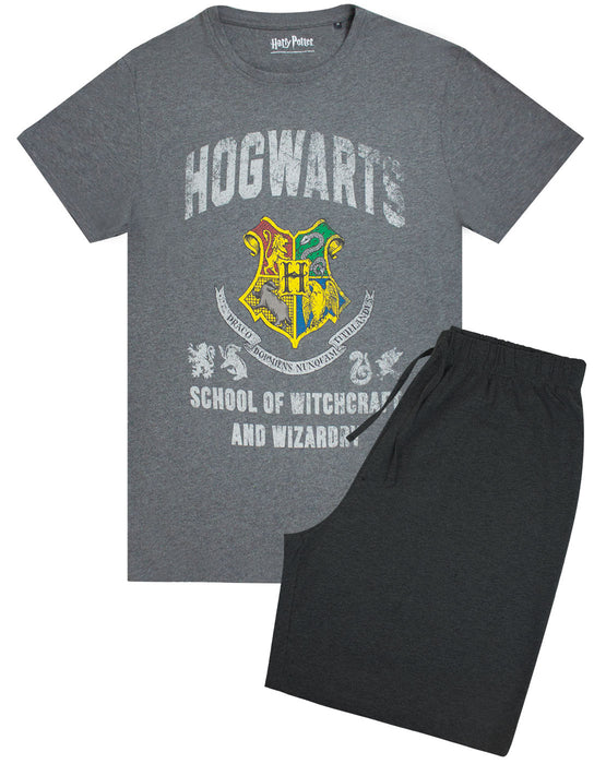 Harry Potter Hogwarts Crest Men's Pyjama Shorts Lounge Set