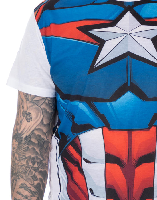 Marvel Mens Captain America Costume Cosplay T-Shirt