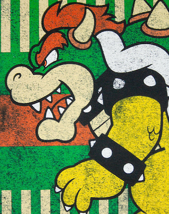 Super Mario Vintage Bowser Japanese Poster Mens T-Shirt