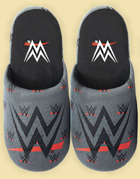 WWE Men's Grey Polyester Slip-On House Slippers