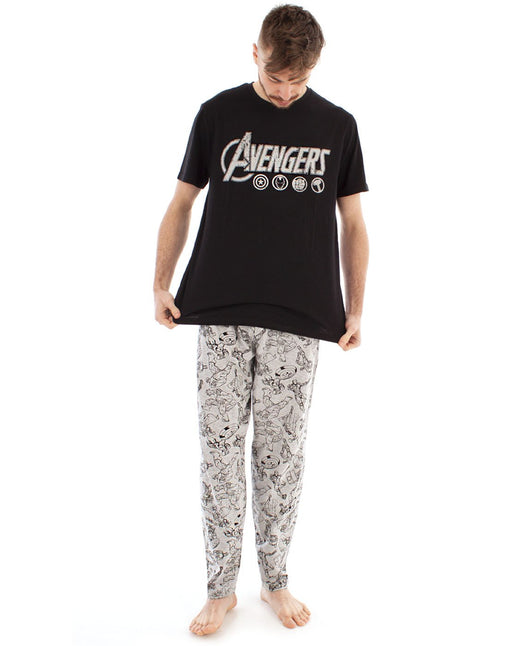 The Avengers Logo Marvel Men's Lougepants & T-Shirt Pyjama Set