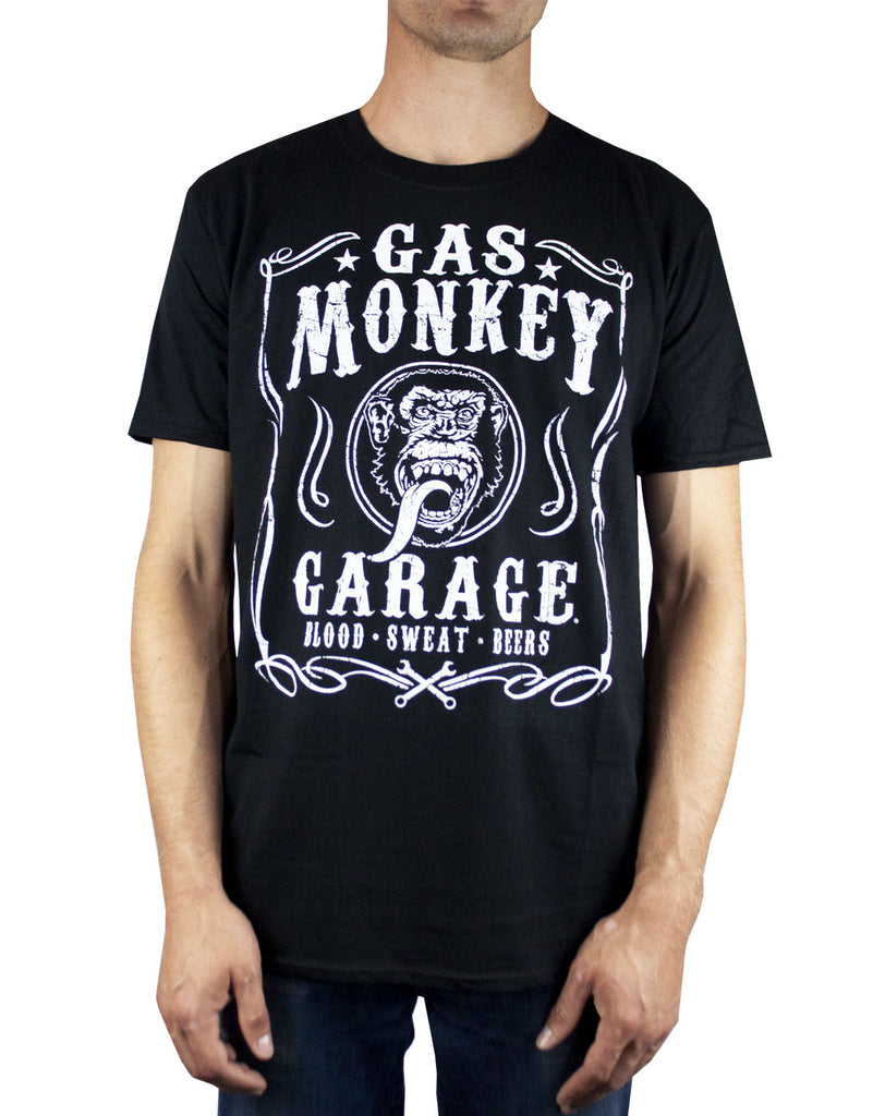 T-shirt Uomo Uomo Gas Monkey Garage Front Back Patch GMG Blood Sweat - Foto 3