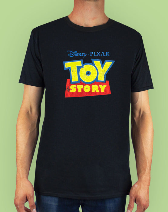 Disney Pixar Toy Story Distressed Logo Men's Black T-Shirt