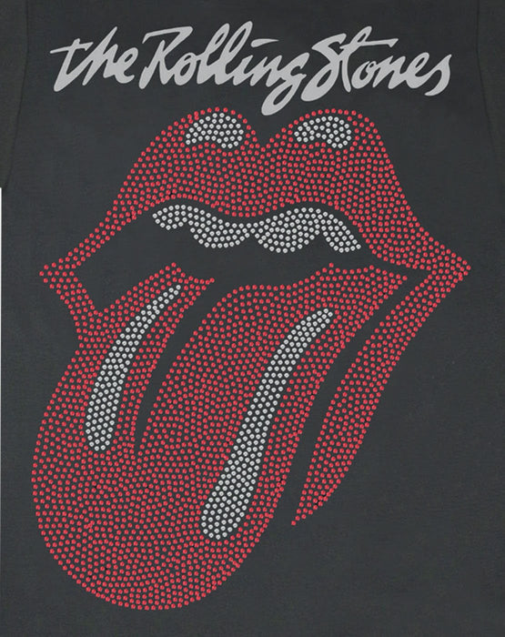 Camiseta Hombre Rolling Stones Lengua Diamante - Algodón Cepillado, Diseño Amplificado, Licencia Oficial, Estilo Rock