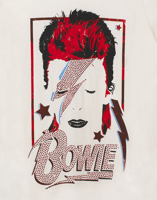Amplified David Bowie Aladdin Sane Album White Diamante Men's T-Shirt