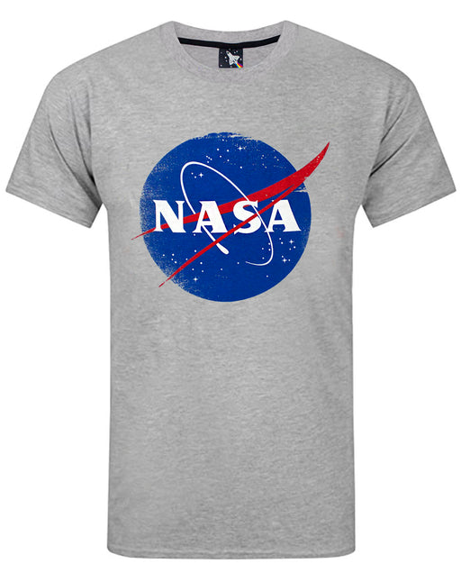Nasa Space Distressed Logo Men's T-Shirt - Grey