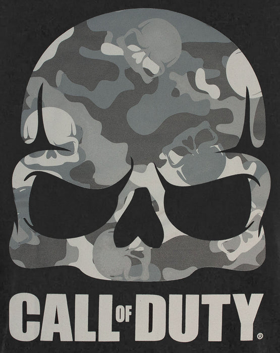 Call Of Duty (COD) Camo Skull Print Mens Short Sleeve Black T-Shirt