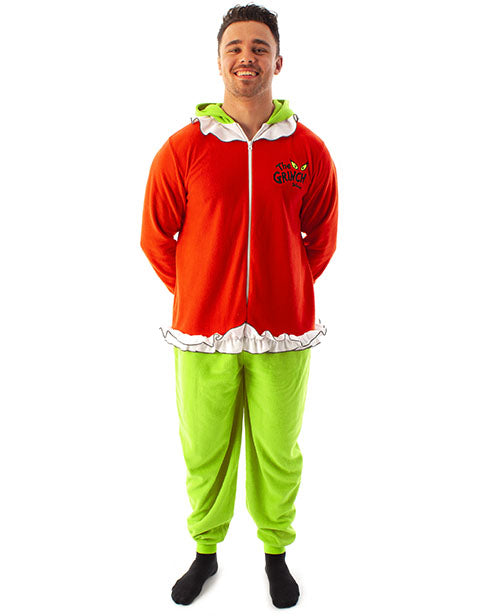 The Grinch Onesie Mens Grinch Pajamas Xxl Union Suit Mens Plus