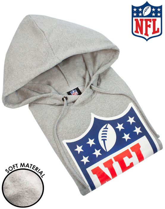 NFL Logo Hoodie American Football Men's Grey Pullover Sweater