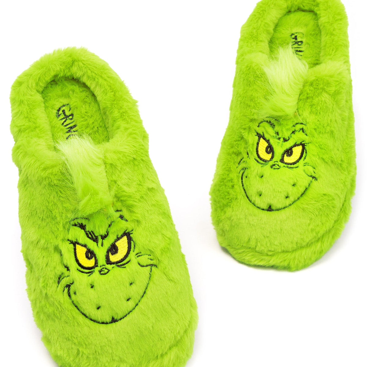 The Grinch Slippers Christmas Movie Gift Adults Men Women Faux Fur House Shoes