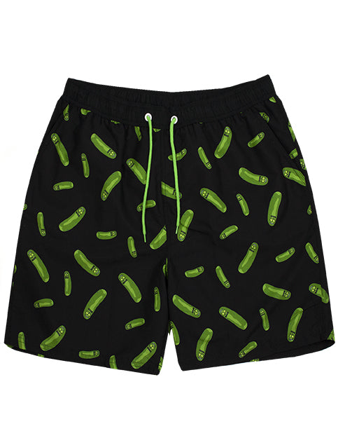 Rick And Morty Pickle Rick Men's Swim Shorts with Pockets and Drawstring