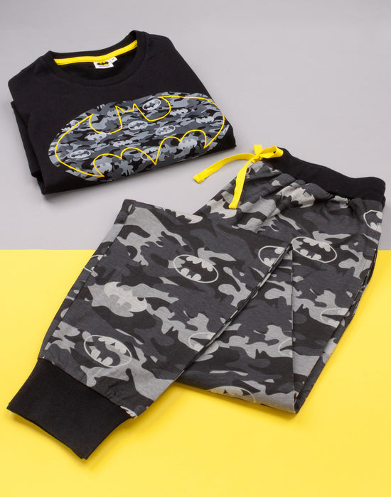 Batman Mens Pyjamas T-shirt With Camo Short OR Long Bottom Set