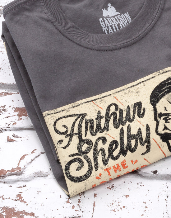 Peaky Blinders Men's T-Shirt Arthur Shelby Poster - Grey