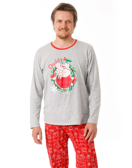 Peppa Pig Daddy Pig Christmas Family Pyjamas Mens — Vanilla