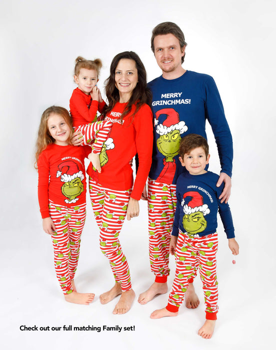 The Grinch Kids Christmas Matching Family Pyjamas - Regular Fit -Navy