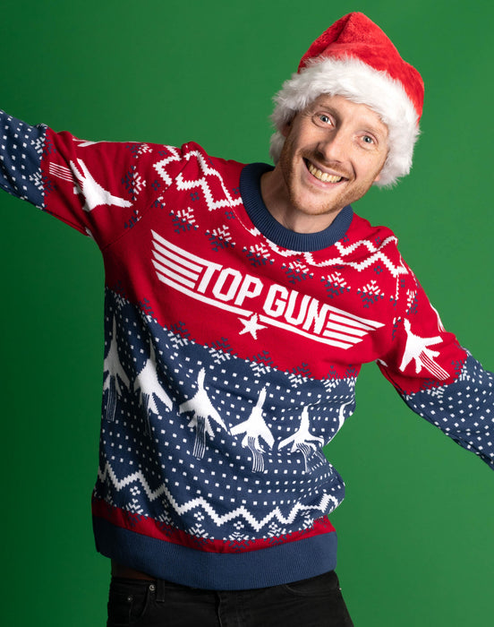 Top Gun Mens Knitted Christmas Jumper
