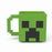 Minecraft Creeper Face Sculpted Green Mug 100% Ceramic