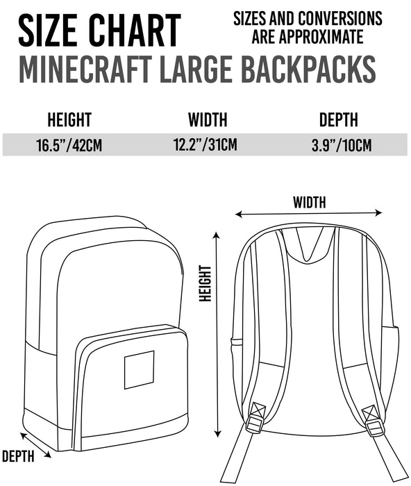 Minecraft Creeper 5 Piece Backpack Set Lunch Box Water Bottle Ice Pack Squishy